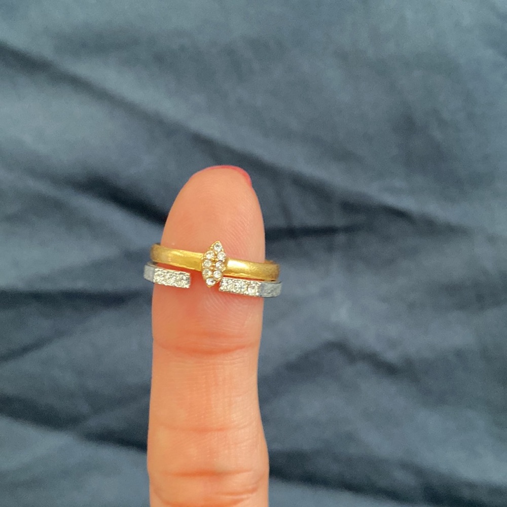Madewell two tone layered stacking rings size 5 - Picture 6 of 6